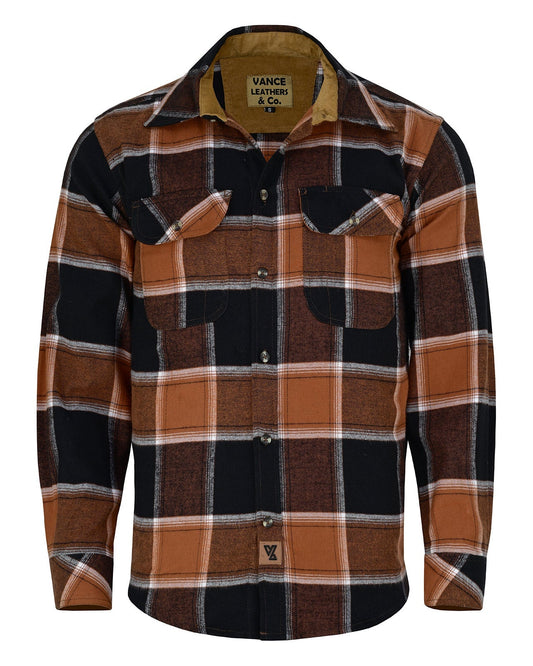 Off Duty Corduroy Flannel — Ironwood — sleeves-down view 2