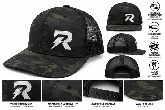 RideorRot ⚡️R-Type  Digi Camo Snapback | Premium Motorcycle Trucker Hat