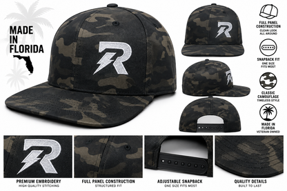RideorRot ⚡️R-Type  Digi Camo Full Panel Snapback | Premium Motorcycle Trucker Hat