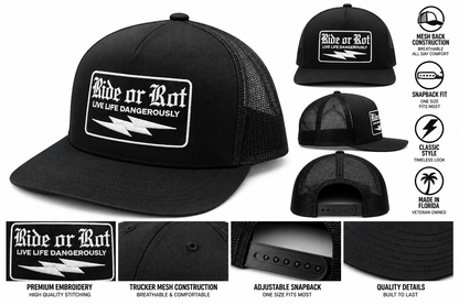 RideorRot ⚡️ "OG" Snapback | Premium Motorcycle Trucker Hat