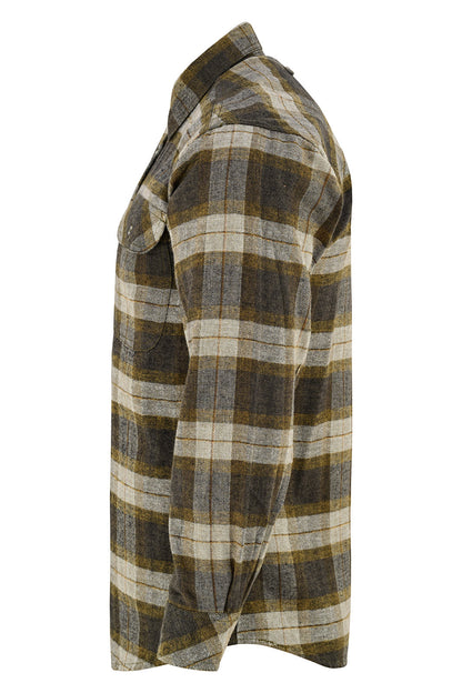 Off Duty Corduroy Flannel — Tuscan Gold — sleeves-down view 2