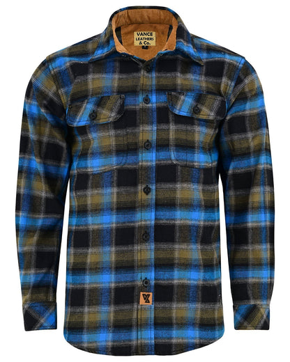 Off Duty Corduroy Flannel — Plaid River — sleeves-down view 2