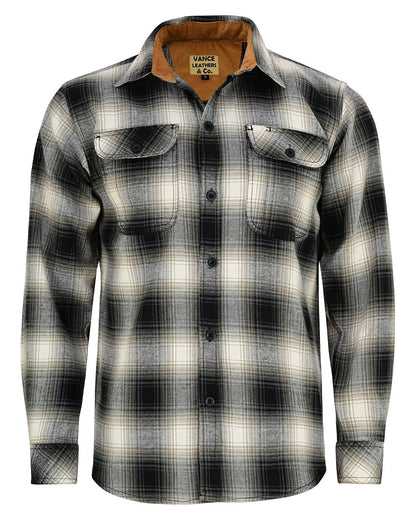 Off Duty Corduroy Flannel — Timberwolf — sleeves-down view 2