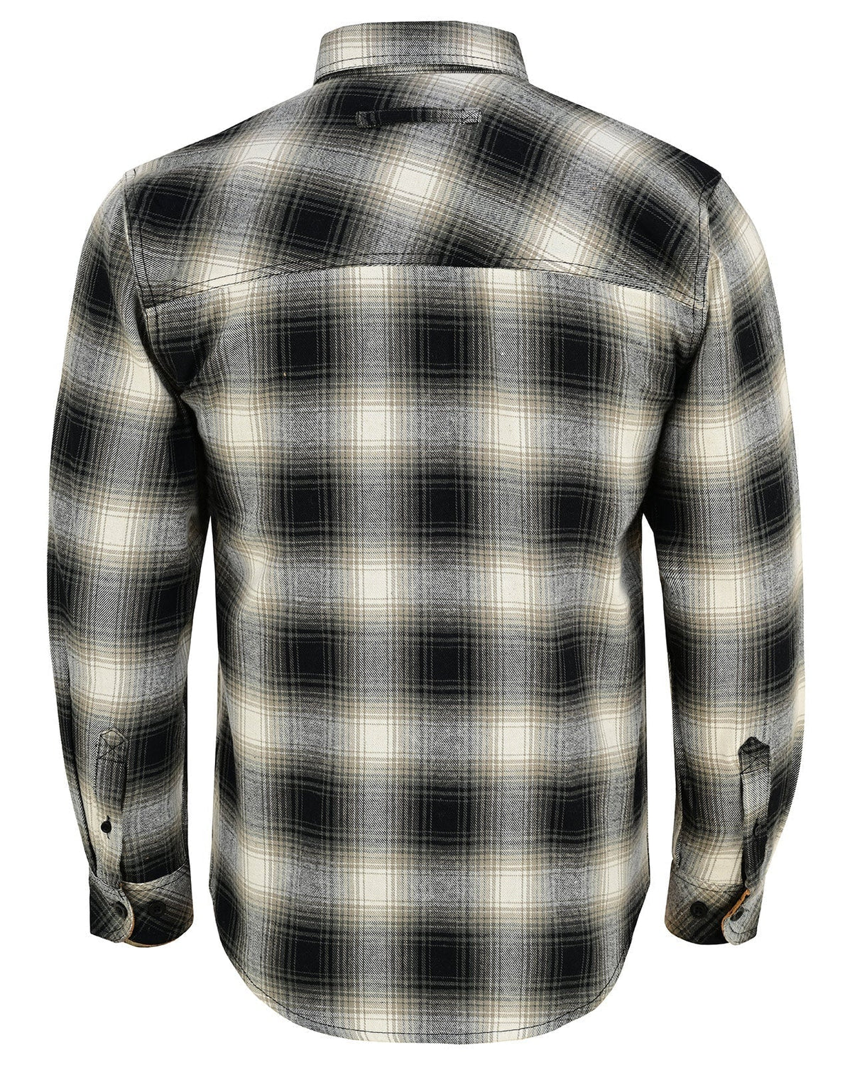Off Duty Corduroy Flannel — Timberwolf — sleeves-down view 4