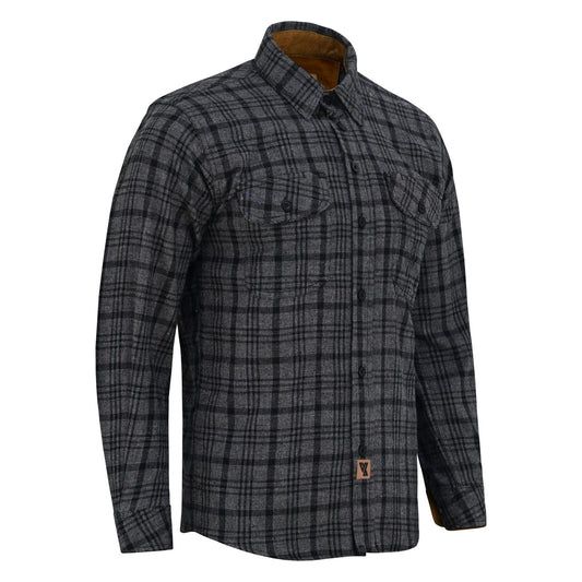 Off Duty Corduroy Flannel — Dark Truffle — sleeves-down view 1