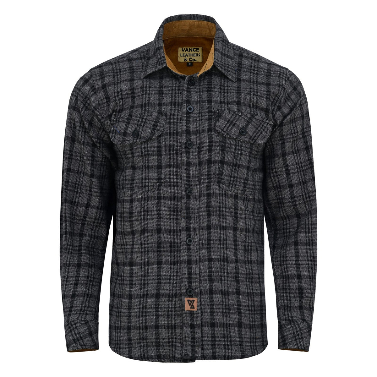 Off Duty Corduroy Flannel — Dark Truffle — sleeves-down view 2
