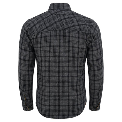 Off Duty Corduroy Flannel — Dark Truffle — sleeves-down view 3