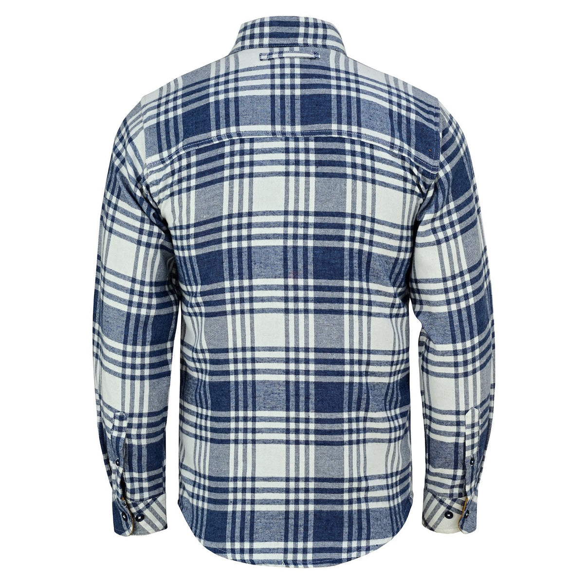 Off Duty Corduroy Flannel — Glacier Blue & White — sleeves-down view 3