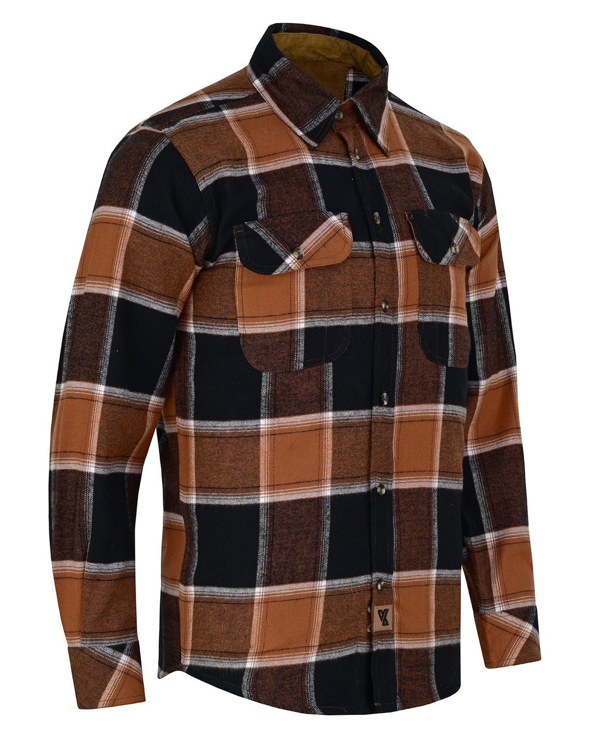 Off Duty Corduroy Flannel — Ironwood — sleeves-down view 1