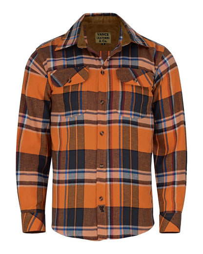 Off Duty Corduroy Flannel — Cobalt — sleeves-down view 2