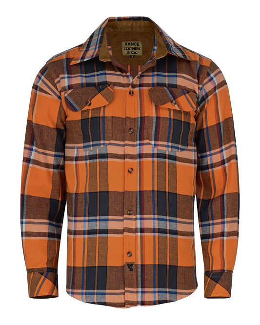 Off Duty Corduroy Flannel — Cobalt — sleeves-down view 2