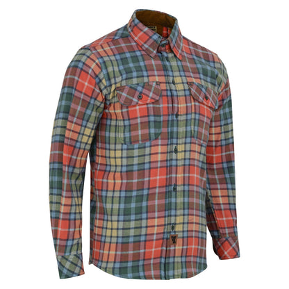 Off Duty Corduroy Flannel — Amber — sleeves-down view 1