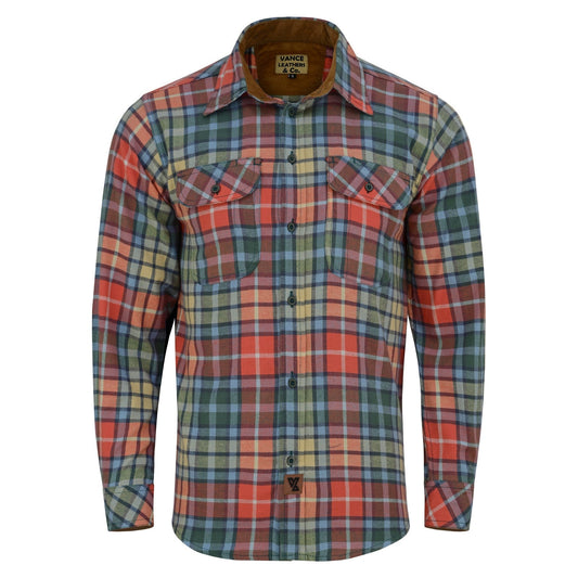 Off Duty Corduroy Flannel — Amber — sleeves-down view 2