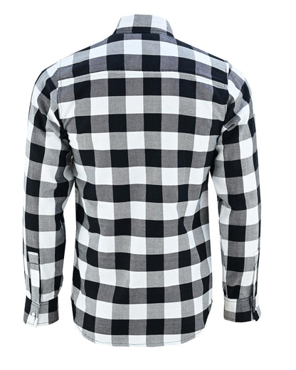Off Duty Snap Flannel — White & Black — sleeves-down view 4