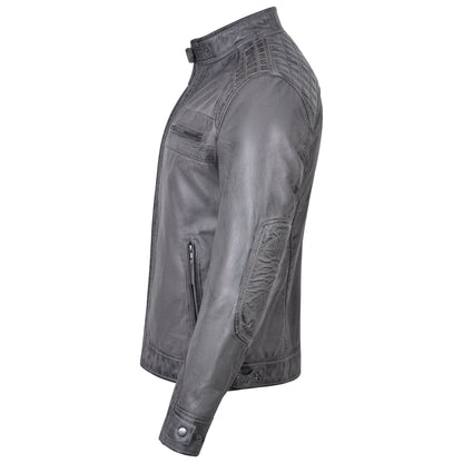 Last Light Lambskin Café Jacket — Distressed Grey — product view 3