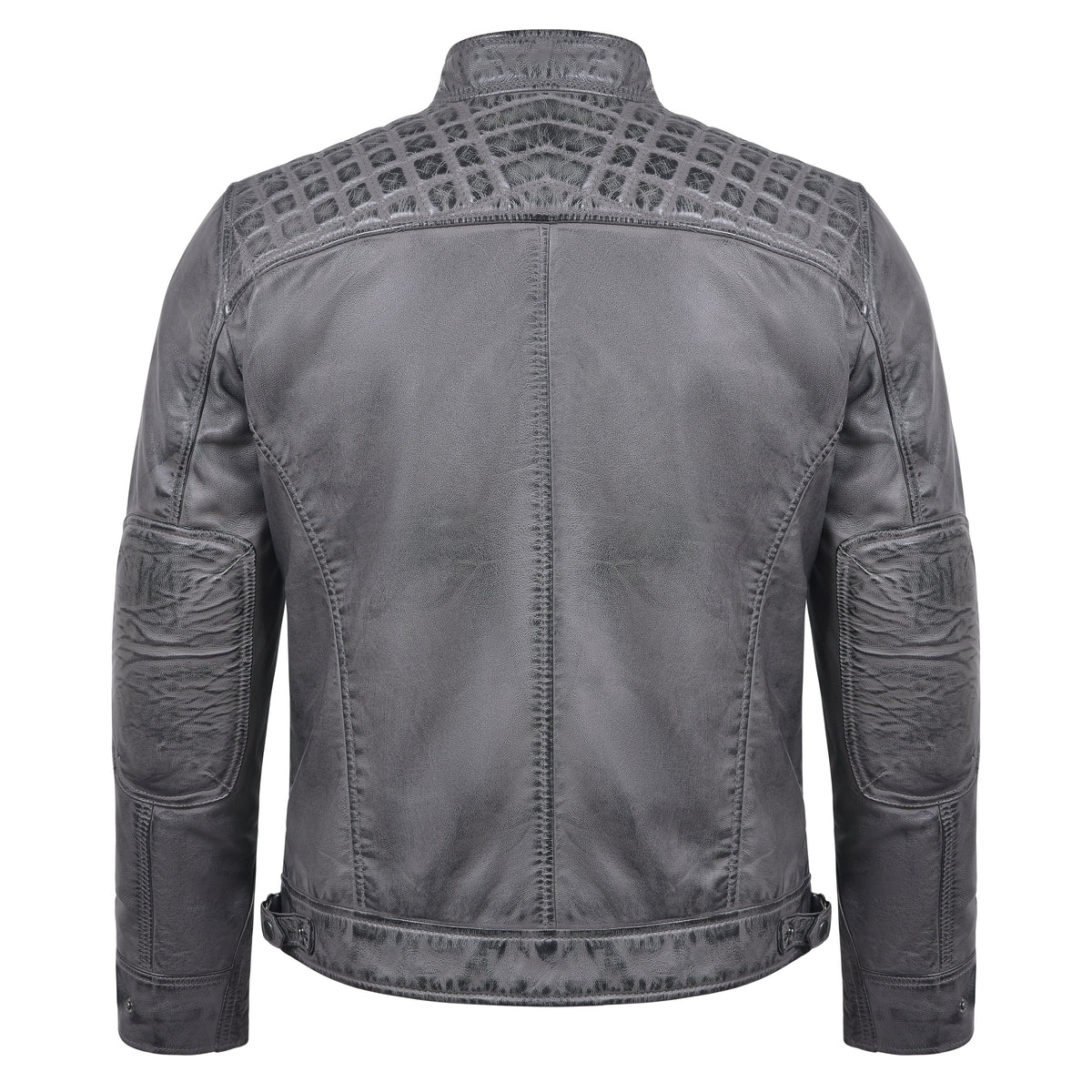 Last Light Lambskin Café Jacket — Distressed Grey — product view 4
