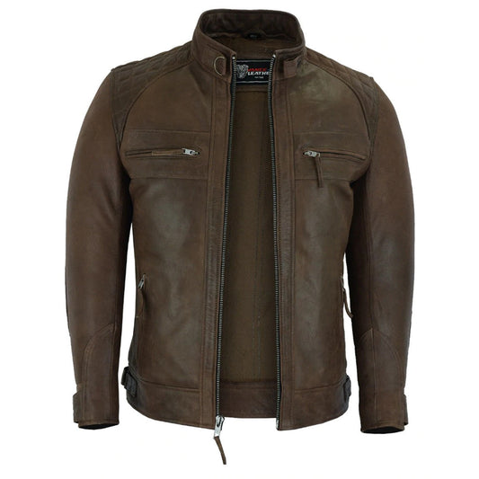 Last Light Lambskin Café Jacket — Chocolate Brown — product view 1