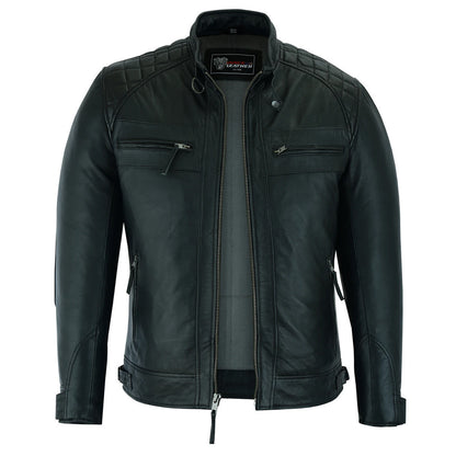 Last Light Lambskin Café Jacket — Black — product view 1