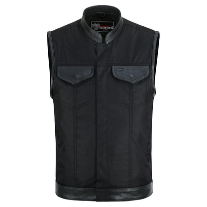 Road Crew Leather-Trim Textile Vest — product view 1