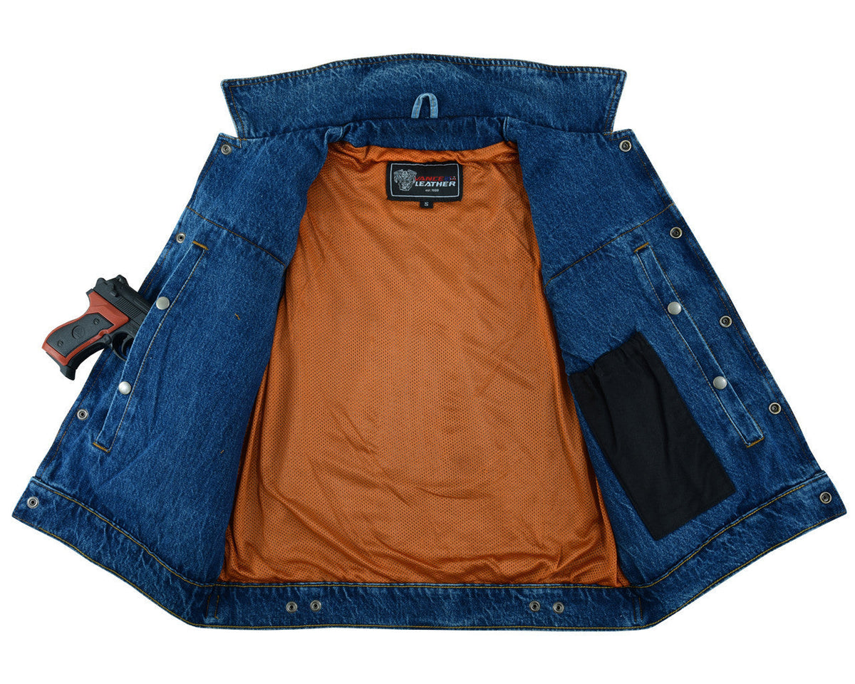 Garage Denim Trucker Vest — Blue — product view 3