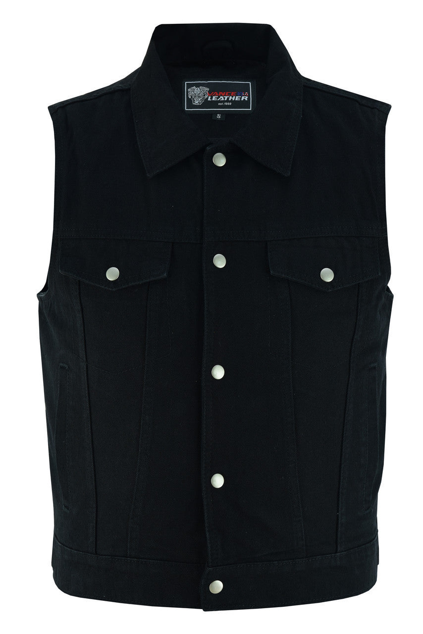 Garage Denim Trucker Vest — Black — product view 1