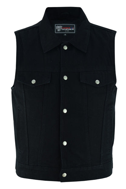 Garage Denim Trucker Vest — Black — product view 1