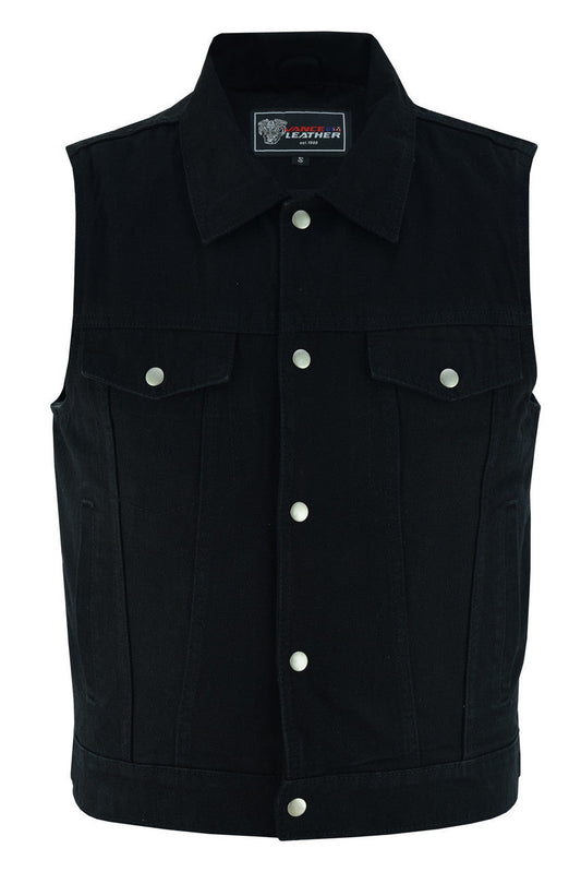 Garage Denim Trucker Vest — Black — product view 1