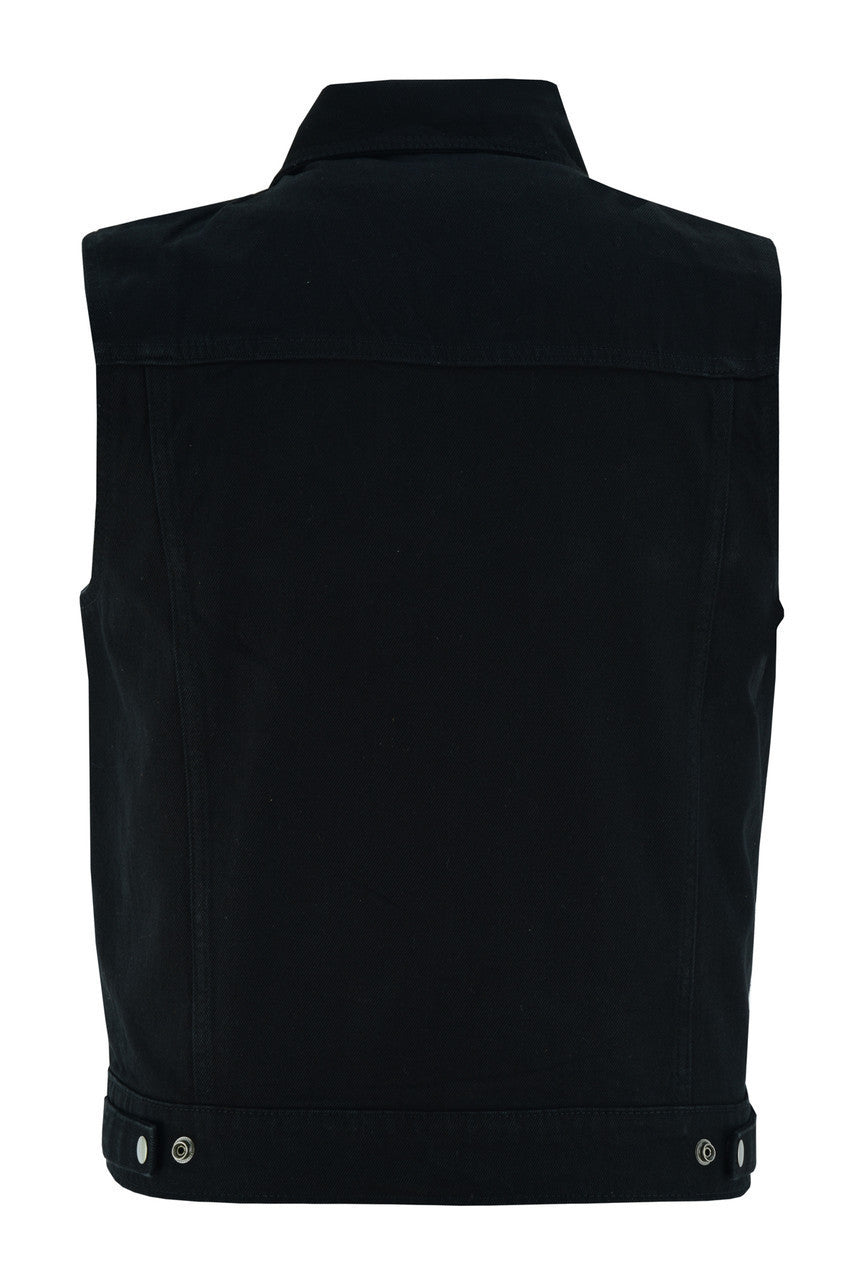 Garage Denim Trucker Vest — Black — product view 2
