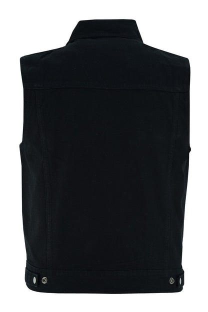 Garage Denim Trucker Vest — Black — product view 2