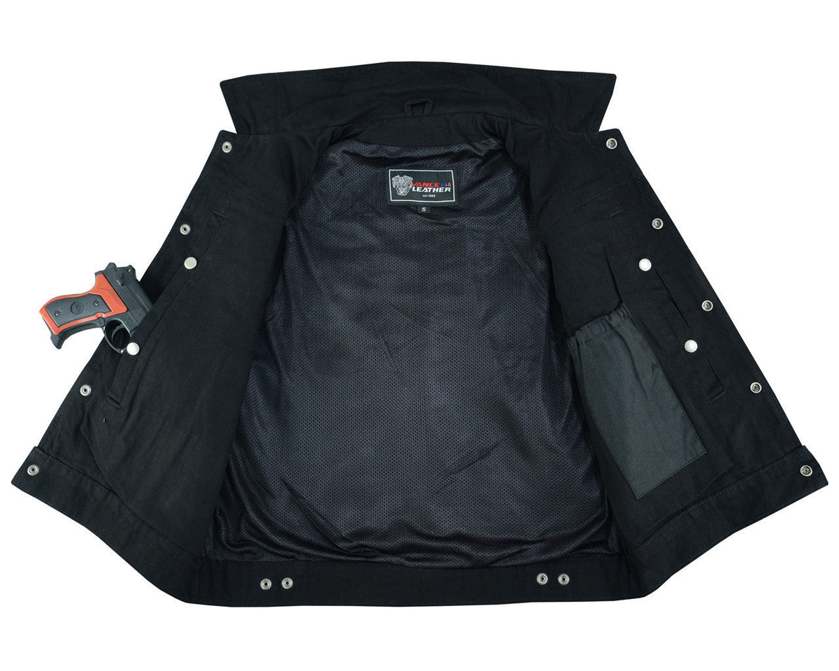 Garage Denim Trucker Vest — Black — product view 3