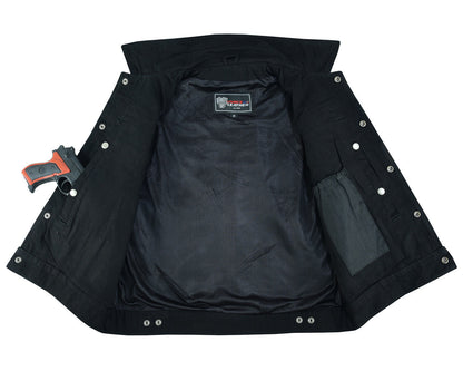 Garage Denim Trucker Vest — Black — product view 3